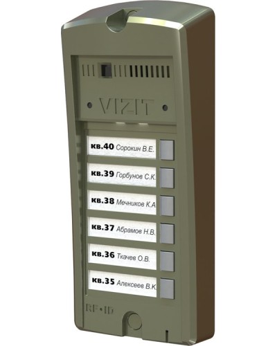 Панель вызова кнопочная Vizit BS-306-6 в Иваново Блоки управления многоабонентные Pintop.ru