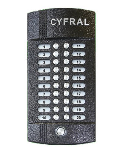 Блок вызова аудиодомофона на 20 абонентов Цифрал M-20M/T в Иваново Блоки вызова многоабонентные Pintop.ru