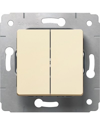Выключатель двухклавишный автоматические клеммы 10 А 250 В слоновая кость Cariva Legrand 773758 в Иваново Аксессуары для кабель-канала Pintop.ru