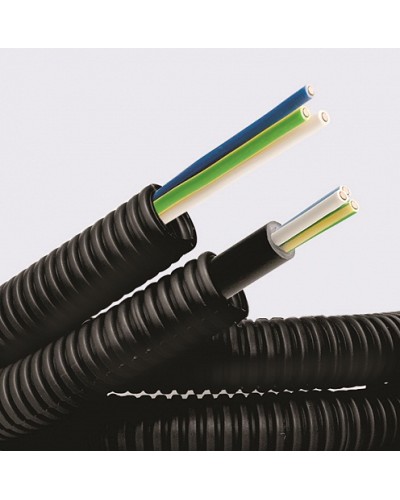 Электротруба ПНД гибкая гофр. д.16мм, цвет черный, с кабелем ВВГнг(А)-LS 3х2,5мм² РЭК ГОСТ+, 50м DKC 7S71650 в Иваново Труба гофрированная Pintop.ru