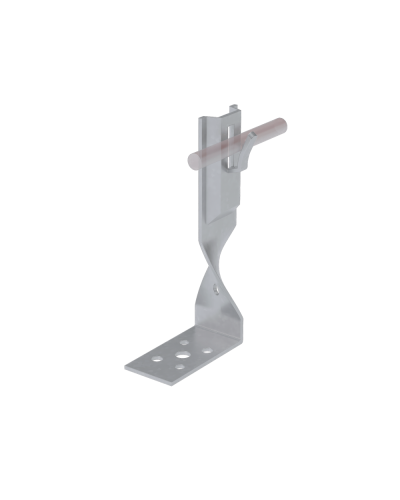 Угловой держатель зажимной скрученный для прутка Ø 5-8 мм H140 мм CU КМ-Профиль (UDZS-H140-D5-8 CU) в Иваново Монтажные материалы Pintop.ru