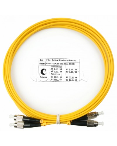 Шнур оптический duplex FC-FC 9/125 sm 3м LSZH Cabeus FOP(d)-9-FC-FC-3m в Иваново Патч-корды оптические Pintop.ru