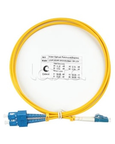 Патч-корд волоконно-оптический SM 9/125 duplex LC/SC LSZH (1,5 м) Cabeus FOP(d)-9-LC-SC-1,5M в Иваново Патч-корды оптические Pintop.ru