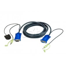Кабель VGA с поддержкой звука и пультом переключения порта (1.8м) ATEN 2L-5202B