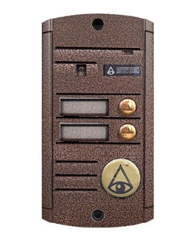 Видеопанель вызывная накладная цветная на 2 абонента Activision AVP-452 (PAL, медь) в Иваново Вызывные видеопанели малоабонентные Pintop.ru