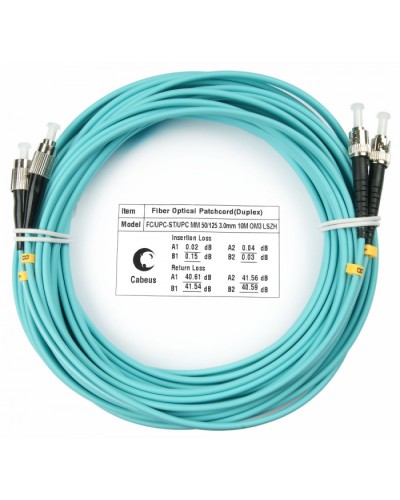 Шнур оптический duplex FC-ST 50/125 mm OM3 10м LSZH Cabeus FOP-50-FC-ST-10m в Иваново Патч-корды и пигтейлы Pintop.ru