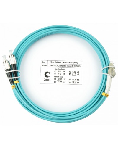 Шнур оптический duplex LC-FC 50/125 mm OM3 10м LSZH Cabeus FOP-50-LC-FC-10m в Иваново Патч-корды и пигтейлы Pintop.ru