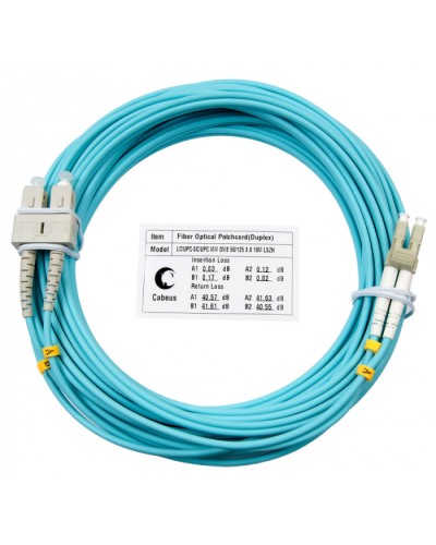Шнур оптический duplex LC-SC 50/125 mm OM3 25м LSZH Cabeus FOP-50-LC-SC-25m в Иваново Патч-корды и пигтейлы Pintop.ru