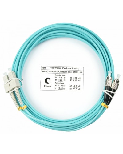 Шнур оптический duplex SC-FC 50/125 mm OM3 25м LSZH Cabeus FOP-50-SC-FC-25m в Иваново Патч-корды и пигтейлы Pintop.ru