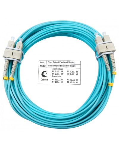 Шнур оптический duplex SC-SC 50/125 mm OM3 20м LSZH Cabeus FOP-50-SC-SC-20m в Иваново Патч-корды и пигтейлы Pintop.ru