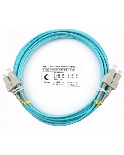 Шнур оптический duplex SC-SC 50/125 mm OM3 7м LSZH Cabeus FOP-50-SC-SC-7m в Иваново Патч-корды и пигтейлы Pintop.ru