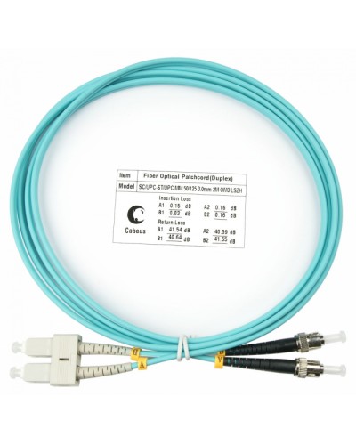 Шнур оптический duplex SC-ST 50/125 mm OM3 2м LSZH Cabeus FOP-50-SC-ST-2m в Иваново Патч-корды и пигтейлы Pintop.ru