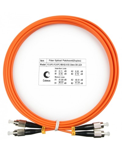 Шнур оптический duplex FC-FC 62,5/125 mm 3м LSZH Cabeus FOP-62-FC-FC-3m в Иваново Патч-корды оптические Pintop.ru