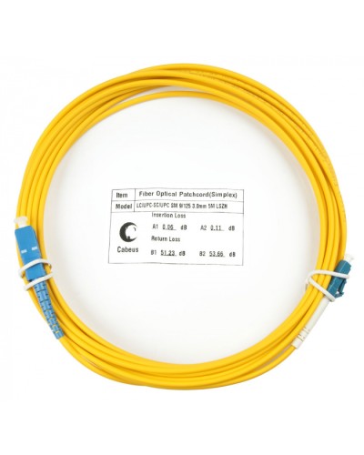 Шнур оптический simplex LC-SC 9/125 SM 5 м LSZH Cabeus FOP(s)-9-LC-SC-5M в Иваново Патч-корды оптические Pintop.ru