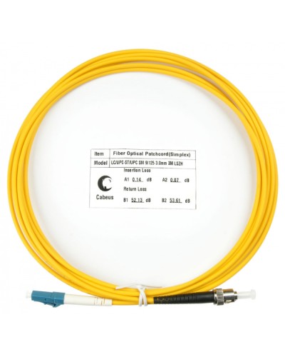Шнур оптический simplex LC-ST 9/125 sm 3м LSZH Cabeus FOP(s)-9-LC-ST-3m в Иваново Патч-корды оптические Pintop.ru