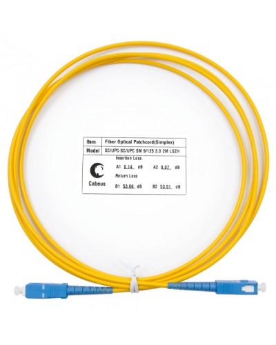 Шнур оптический simplex SC-SC 9/125 SM 2 м LSZH Cabeus FOP(s)-9-SC-SC-2M в Иваново Патч-корды оптические Pintop.ru