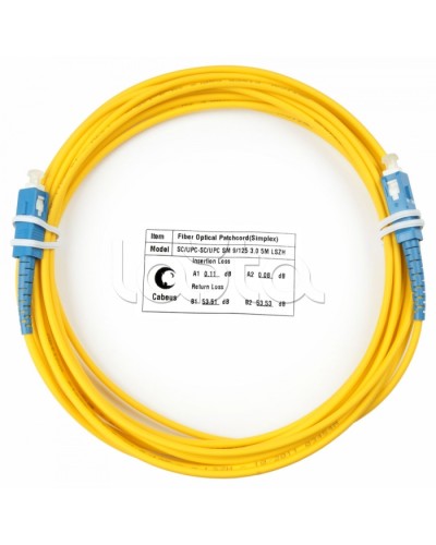 Шнур оптический simplex SC-SC 9/125 SM 5 м LSZH Cabeus FOP(s)-9-SC-SC-5M в Иваново Патч-корды оптические Pintop.ru