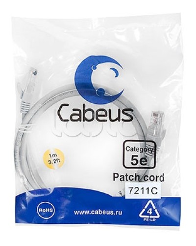 Шнур коммутационный RJ-45 кат.5е (3 м) Cabeus PC-UTP-RJ45-Cat.5e-3m-OR в Иваново Патчкорды (медные) Pintop.ru