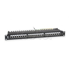 Патч-панель 19", 1U, 24 портов RJ-45, категория 6, полностью экранированная, с задним кабельным организатором PL-48-Cat.6A-Dual IDC
