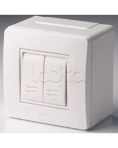 Коробка в сборе с 2-клавишным выключателем, коричневая DKC 10001B в Иваново Распределительные коробки Pintop.ru