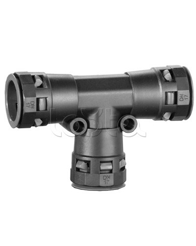 Тройник DN 36/36/36 мм, полиамид, цвет черный DKC PAT36N в Иваново Повороты, муфты, тройники Pintop.ru