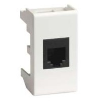 Компьютерная розетка RJ-45, кат.5Е, неэкранированная 8P8C, Hyperline, Dual IDC, белый RAL 9010, DKC 45048