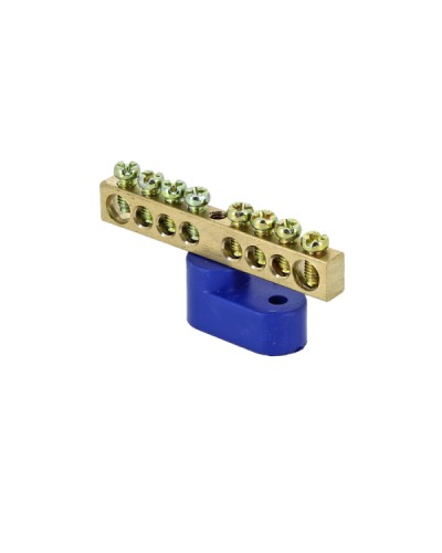 Шина 0 N (6х9мм) 8 отверстий латунь синий угловой изолятор EKF PROxima (sn0-63-08-1) в Иваново Аксессуары для стоек и шкафов Pintop.ru