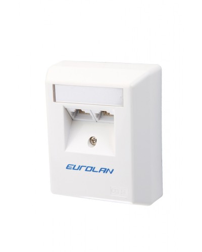 Настенная коробка 2-портовая UTP категории 5e угловая, белый Eurolan (12D-U5-02WT) в Иваново Розетки компьютерные и телефонные Pintop.ru