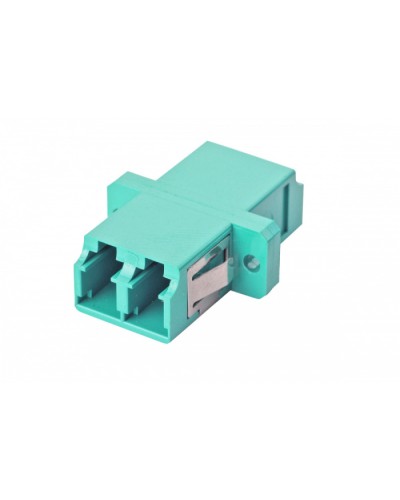 Оптический адаптер OM3, дуплекс LC, с фланцами, бирюзовый Eurolan (36A-30-2L-02AQ) в Иваново Проходные адаптеры и розетки оптические Pintop.ru