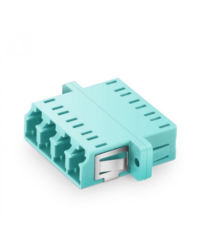Оптический адаптер OM3, квадро LC, с фланцами, бирюзовый Eurolan (36A-30-4L-02AQ) в Иваново Проходные адаптеры и розетки оптические Pintop.ru
