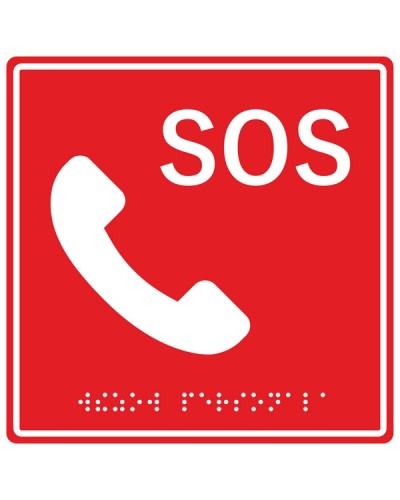 Табличка тактильная с пиктограммой SOS с трубкой Hostcall MP-010R2 в Иваново Система оповещения и трансляции Hostcall Pintop.ru
