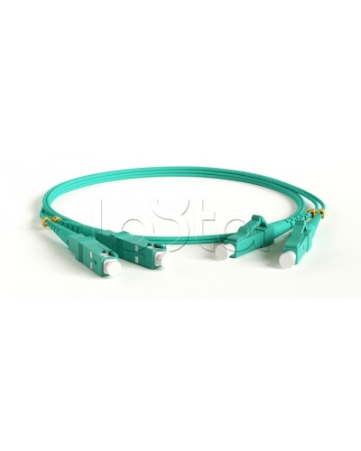 Патч-корд волоконно-оптический Hyperline FC-D2-503-LC/PR-SC/PR-H-1M-LSZH-AQ в Иваново Патч-корды оптические Pintop.ru