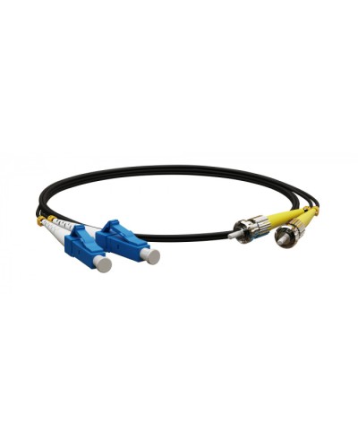 Патч-корд волоконно-оптический Hyperline FC-D2-9-LC/UR-ST/UR-H-3M-LSZH-BK в Иваново Патч-корды оптические Pintop.ru