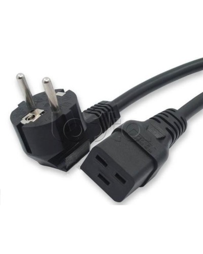 Кабель питания компьютера (Shucko - C13), 10A, угловая вилка, 3м Hyperline PWC-IEC19-SHM-3.0-BK в Иваново Патч-корды и пигтейлы Pintop.ru
