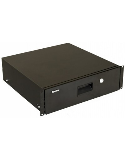 Полка (ящик) для документов с замком Hyperline (TDR3-3U-460-RAL9004) в Иваново Аксессуары для стоек и шкафов Pintop.ru