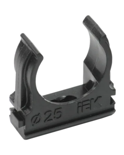 Держатель с защёлкой CF25 черный IEK (CTA10D-CF25-K02-100) в Иваново Держатели, клипсы, скобы Pintop.ru