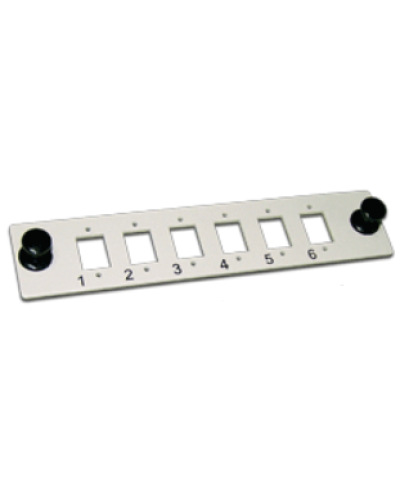 Панель адаптерная на 6 ST адаптеров, серая LANMASTER LAN-FP-ST в Иваново Аксессуары для стоек и шкафов Pintop.ru