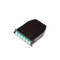 MPO кассета OM3, 24xLC, тип B, низкие потери, черная LANMASTER LAN-MCSB-2M-24LC/OM3