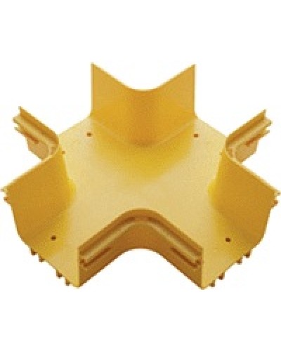 Х-соединитель оптического лотка 120 мм, желтый LANMASTER LAN-OT120-XT в Иваново Аксессуары для кабель-канала Pintop.ru