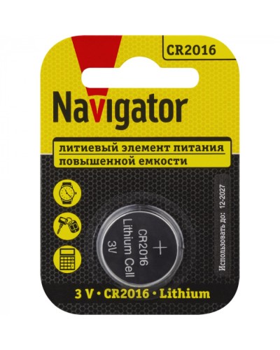 Элемент питания Navigator 93 821 NBT-CR2016-BP1 в Иваново Электротехническое оборудование Pintop.ru