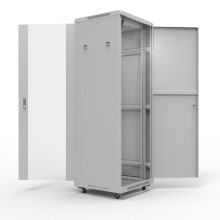 19" Напольный шкаф Standart 32U 600х800 мм, передняя дверь стекло, задняя металл, RAL 7035 REXANT (04-2311)