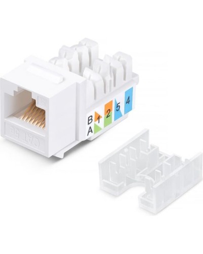 Модуль Keystone Jack RJ-45(8P8C), UTP неэкранированный, CAT 5e, тип 90 градусов, белый REXANT PRO 02-0064 в Иваново Модули Keystone Pintop.ru
