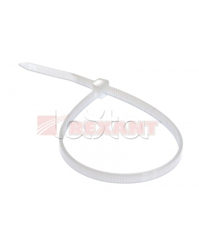 Хомут-стяжка нейлоновый, многоразовый 8x200 мм СКМ-200 белый (100шт/уп) REXANT 07-0209 в Иваново Стяжки-хомуты Pintop.ru