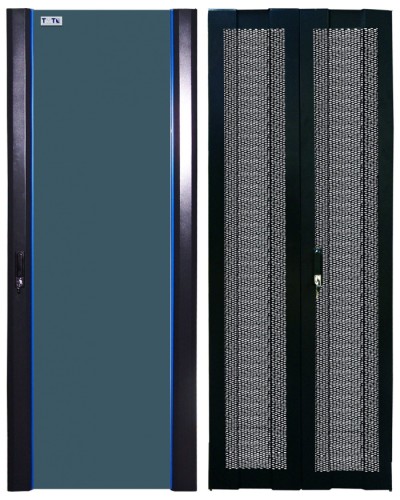 Комплект дверей 42U, 800 мм, черный, передняя - стекло, задняя - распашная перфорированна TWT TWT-CBB-DR42-8x-S-GP в Иваново Аксессуары для стоек и шкафов Pintop.ru