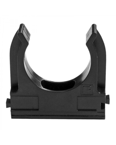 Держатель Экопласт (клипса) для труб D25мм (черный) в Иваново Аксессуары для кабель-канала Pintop.ru