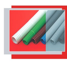 Труба гофрированная HFFR легкая диам 20 мм, с зондом, без галогена, трудногорючая, цвет серый Экопласт 20120HFR