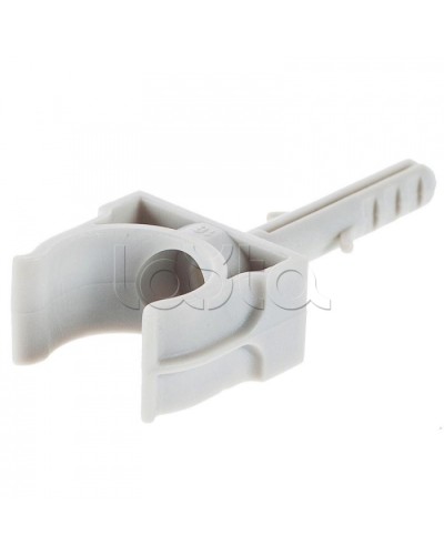 Держатель с дюбелем без шурупа для гофрированной или жесткой гладкой трубы D20 мм, без галогена Экопласт 41420HF в Иваново Держатели, клипсы, скобы Pintop.ru