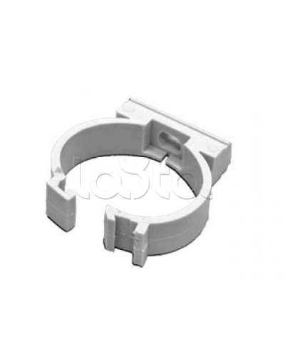 Держатель с защелкой для гофрированной или жесткой гладкой трубы D20 мм, без галогена Экопласт 41620HF в Иваново Держатели, клипсы, скобы Pintop.ru