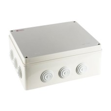 Коробка огн. Е110 о/п, 300х250х120,12 вых.,IP65, 5Р серый Экопласт (43090HF-GR)