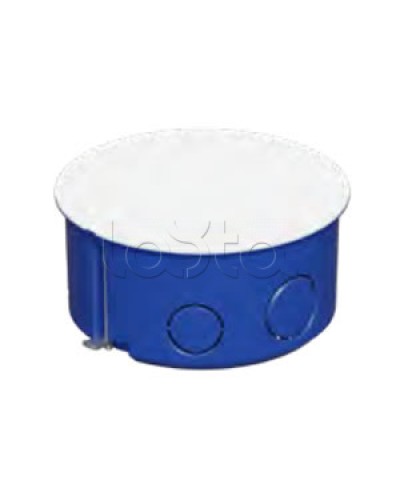 Коробка распред с крышкойдля г/к D100x50мм с металл. лапками, цвет синий IP30 (1шт) Экопласт (44668-1) в Иваново Распределительные коробки Pintop.ru